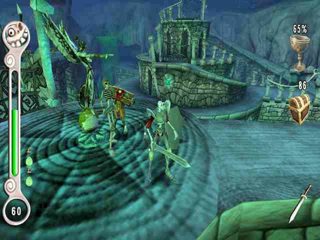 Medievil Resurrection Jarcors: Hasta la estatua se ría de la torpeza de Dan.